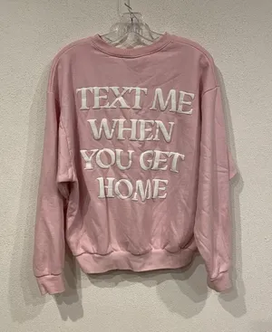 Lonely Ghost Sweatshirt Womens Medium Pink Text Me When You Get Home Fleece thumbnail 1
