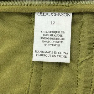 Ulla Johnson Nora Tie Shoulder‎ Silk Peplum Top Size 12 Olive Green Milkmaid NEW thumbnail 4