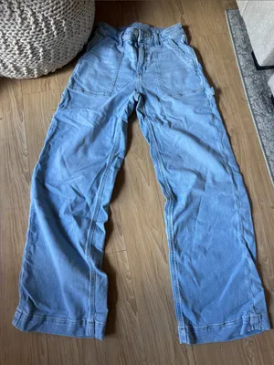 American Eagle Outfitters Light Blue Wide-Leg Jeans thumbnail 1