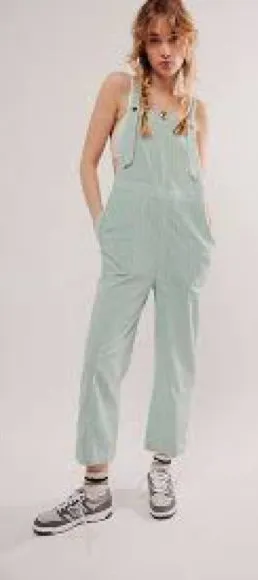 Free People Intown Mint Striped Jumpsuit Size Small NWT‎ thumbnail 1
