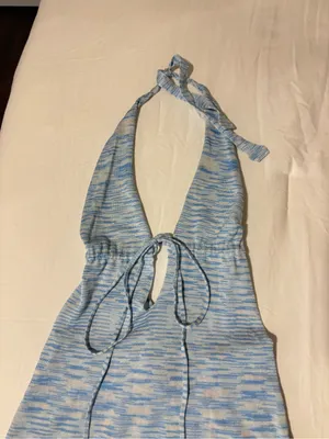 Beginning Boutique Light Blue Halter Mini Dress thumbnail 2