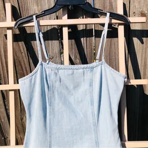 Indigo Rein NEW Light Wash Blue Denim Maxi Dress Size Medium thumbnail 4