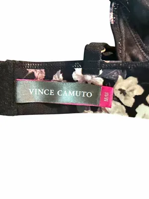 Vince Camino Black Floral Print Bralette Sz M NWOT thumbnail 6