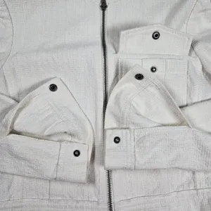 BCBGMaxAzria Frankie Off‎ White Zip Up Moto Blazer Jacket XS Textured thumbnail 7