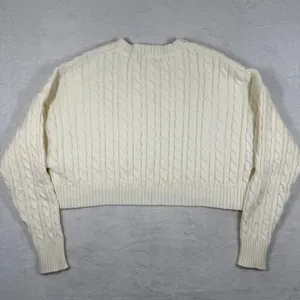 Altar'd‎ State Cream Cable Knit Cropped Sweater M MWT9139-23 Ivory Crew Neck thumbnail 7