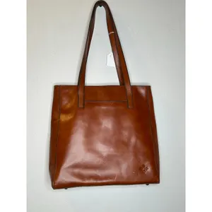 PATRICIA NASH Brown Leather Front Pocket Zipper Closure Top Handle Shoulder Tote thumbnail 10