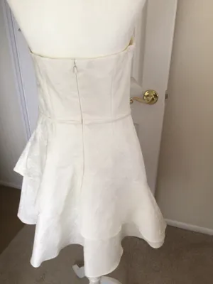 Monique Lhuillier Strapless Tiered Jacquard Mini Dresd-Size 10 thumbnail 9