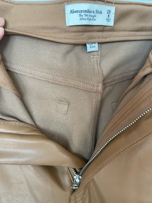 Abercrombie & Fitch Vegan Leather 90's High Rise Curve Love Pants Women's Sz thumbnail 6