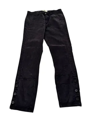 Anthropologie A View From The West‎ Black Button Ankle Straight Leg Pants 28 thumbnail 1