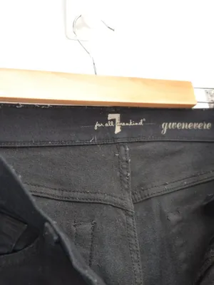 7 For All Mankind Gwenevere Skinny Jeans Black Lake Mid Rise Stretch Womens 28 thumbnail 5