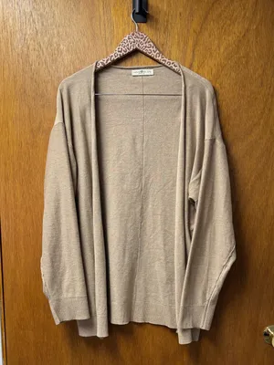 Natural Life Long Sleeve Open Knit Cardigan Sweater Tan L/XL Large/Extra Large thumbnail 10