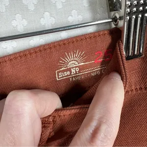 Faherty Burnt Orange Stretch Terry Patch‎ Pocket Bootcut Pants thumbnail 4