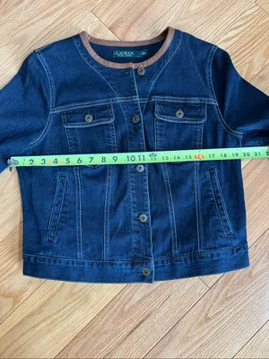 Lauren Ralph Lauren denim leather Collar-Trim Jacket thumbnail 7