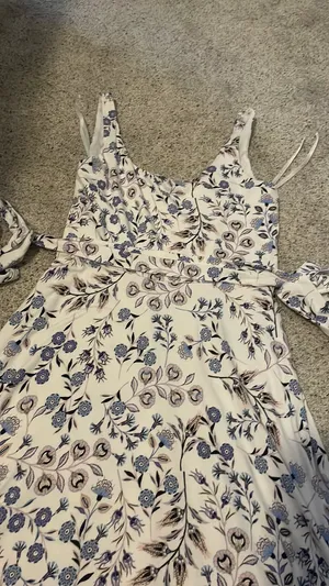 Loft White and floral dress thumbnail 4