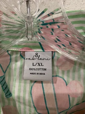 8 Oak Lane Pajama Set Womens L/XL Green Pickleball Print Button Top Pants PJs thumbnail 3