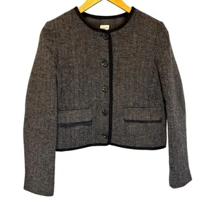 J. Crew Factory Wool Blend Herringbone Lady Jacket - size 4 thumbnail 2