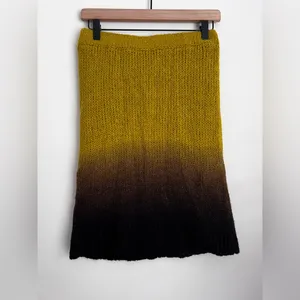 Free People Fade away skirt Wool Alpaca blend Ombre grannie elastic waist lined thumbnail 3