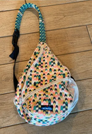 KAVU Paxton Pack Rope Sling Crossbody Bag Neon Multicolored thumbnail 1