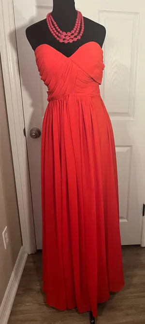 Formal red evening bridesmaid wedding guest dress thumbnail 1