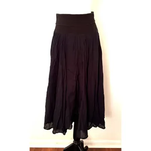 Baba Crinkle Assymetrical Convertible Foldover Skirt Tube Dress Witchy Boho Sz L thumbnail 2
