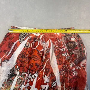 Kaktus Women Red Paisley Floral Broomstick Maxi Skirt Size 14/16W Boho Tiered thumbnail 6