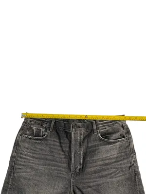 American Eagle Jorts Womens 18 Black Denim 90s Boyfriend Bermuda Raw Hem NWT thumbnail 8