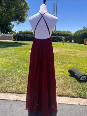 Lulus mythical kind of love burgundy maxi dress thumbnail 4