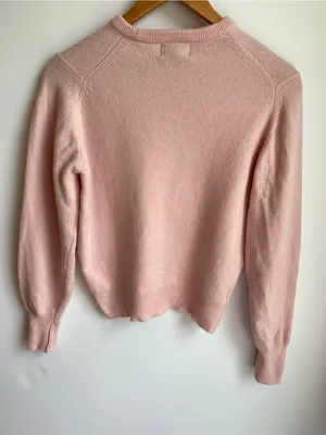 VTG Lands End 100% Lambswool Made in England Crewneck Sweater Jumper Pink S thumbnail 3