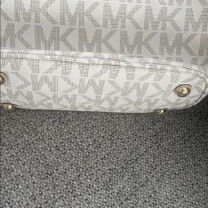 Michael Kors Cream Tote Bag with Signature Monogram thumbnail 7
