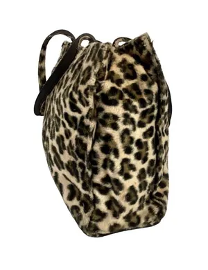 METROSTYLE Leopard Faux Fur Mini Tote thumbnail 3