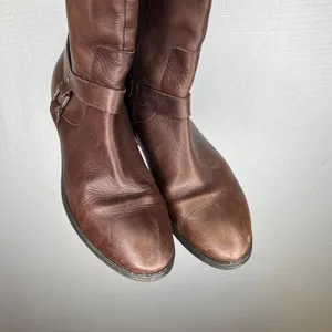 Lauren Ralph Lauren Brown Leather Riding Boots Silver Hardware Size 11B thumbnail 2