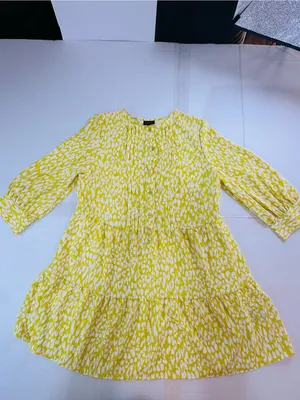 Who What Wear Yellow and White Floral Tiered Midi Dress thumbnail 2