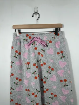 Zoe + Liv Lounge Pajama Pants Cherry‎ Heart Print Gray Women’s Size Small thumbnail 4