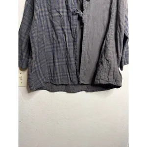 CP Shades x Free People Mixed Plaid Pinstripe Cotton Tie Front Jacket size S thumbnail 8