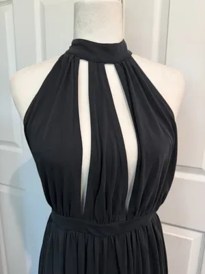 Free People FP Beach Knit Maxi Dress Cutout Backless Black Size XS thumbnail 2