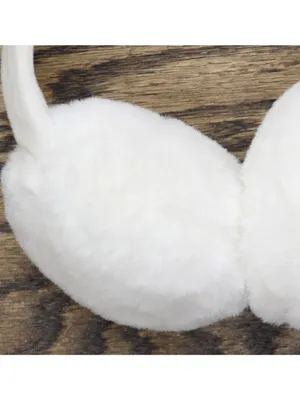 NEW Fuzzy Faux Fur Earmuffs White thumbnail 2