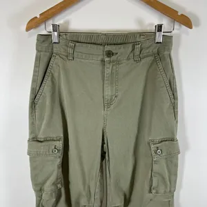 Wild Fable Womens Olive Green Cargo Pants High Rise Straight Leg Size S‎ Grunge thumbnail 2