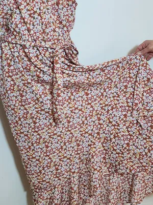 BTFBM Rose Pink Floral High Low Midi Dress Size XL Wedding Guest Dress thumbnail 8