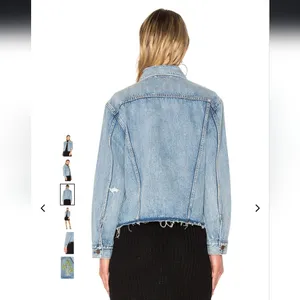 NWT Levi's Ex-Boyfriend Trucker Indigo Memory Embroidered Palm Tree Jacket S thumbnail 3