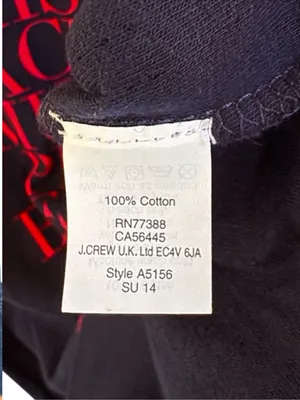 NWT J. Crew Foreign Language "Kiss" S/S Sweatshirt Navy Red Size Medium thumbnail 5