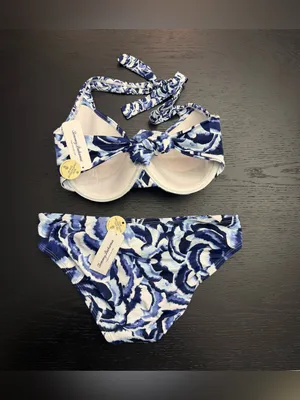 NWTTommy Bahama women’s two piece white and blue bathing suit thumbnail 3