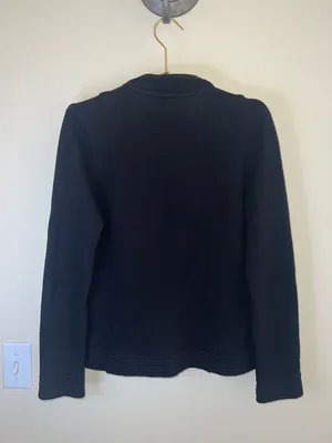 Lauren Ralph Lauren Black Military Knit Jacket Gold Crest Buttons Small‎ thumbnail 3