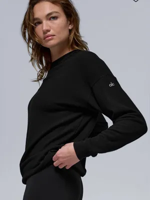 Alo Soho Pullover Crewneck Sweatshirt Pre Washed Live in, distressed Look S thumbnail 1