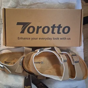 NEW Torotto Beige Double-Buckle Cork Sandals Women Size 8 Men Size 6.5 Cushioned thumbnail 10