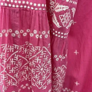 Rachel Zoe faux embroidered print long sleeve large top thumbnail 5
