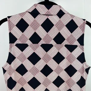 Y2K Tommy Hilfiger Sleeveless Button Front Top Womens Small Plaid Stretch Preppy thumbnail 4