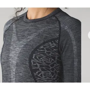 Lululemon Rest Less Pullover Gray Heathered‎ Black Seamless Long Sleeve M/L thumbnail 13