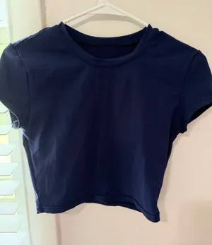 Navy Blue Baby Tee Size XS thumbnail 1