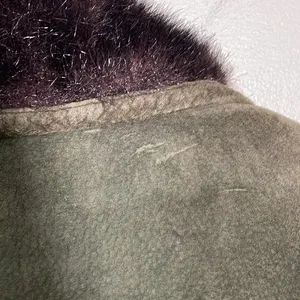 Vintage John Murrough Suede Coat Green Fur Collar Women's M 80s 90s‎ retro thumbnail 9