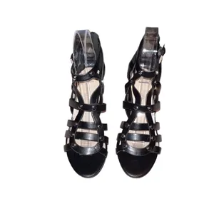 Marc Fisher Womens Lusa Caged City Sandals Black Ankle Strap‎ Size 6M EUC thumbnail 2